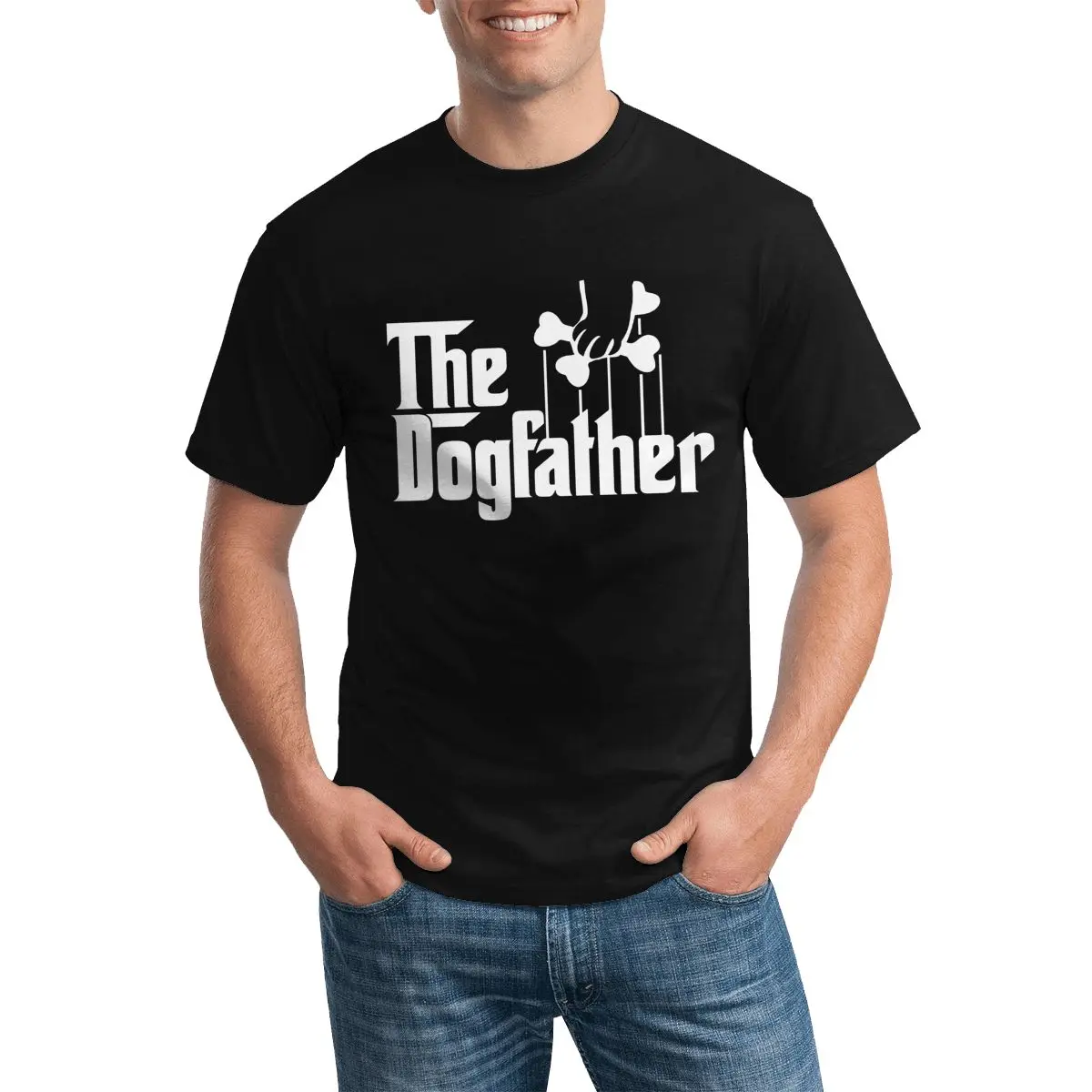 

The Dog Father T Shirt Animal Pure 100 Cotton T Shirts Round Neck Printed Casual Tops for Male Big Size Summer Tees Gift Idea