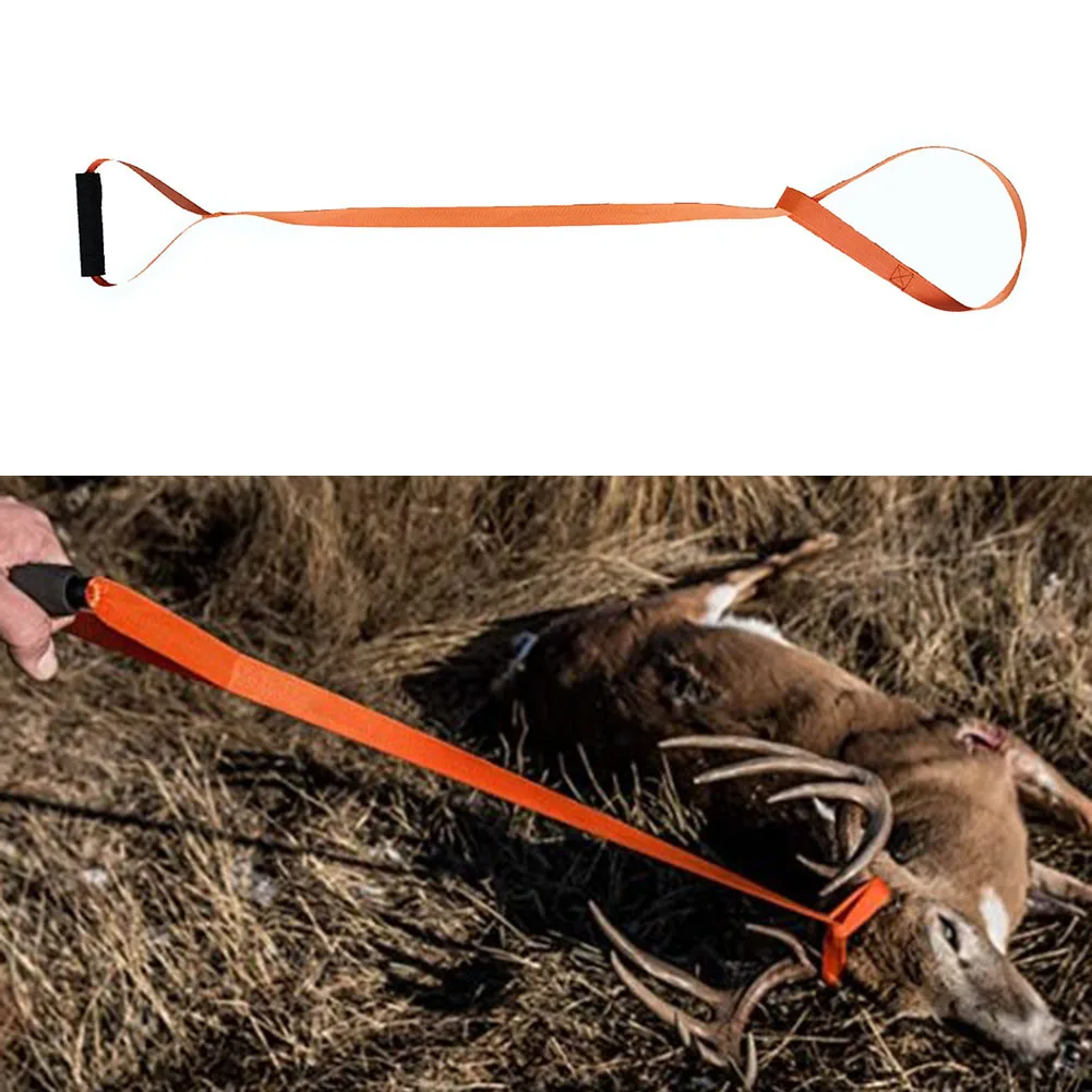 

Hunting Deer Drag Deer Rope Orange Outdoor Pull Rope With Handle Hunting Antler Belt Nylon Durable And Practical