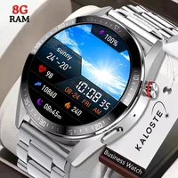 2022 new 8g ram men smart watch 454454 screen always display the time bluetooth call smartwatch for mens android tws earphones
