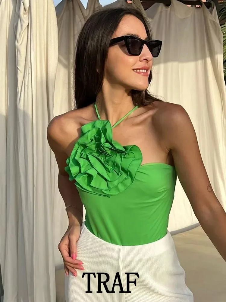 

Женский комбинезон с открытой спиной, асимметричный, с цветочным принтом