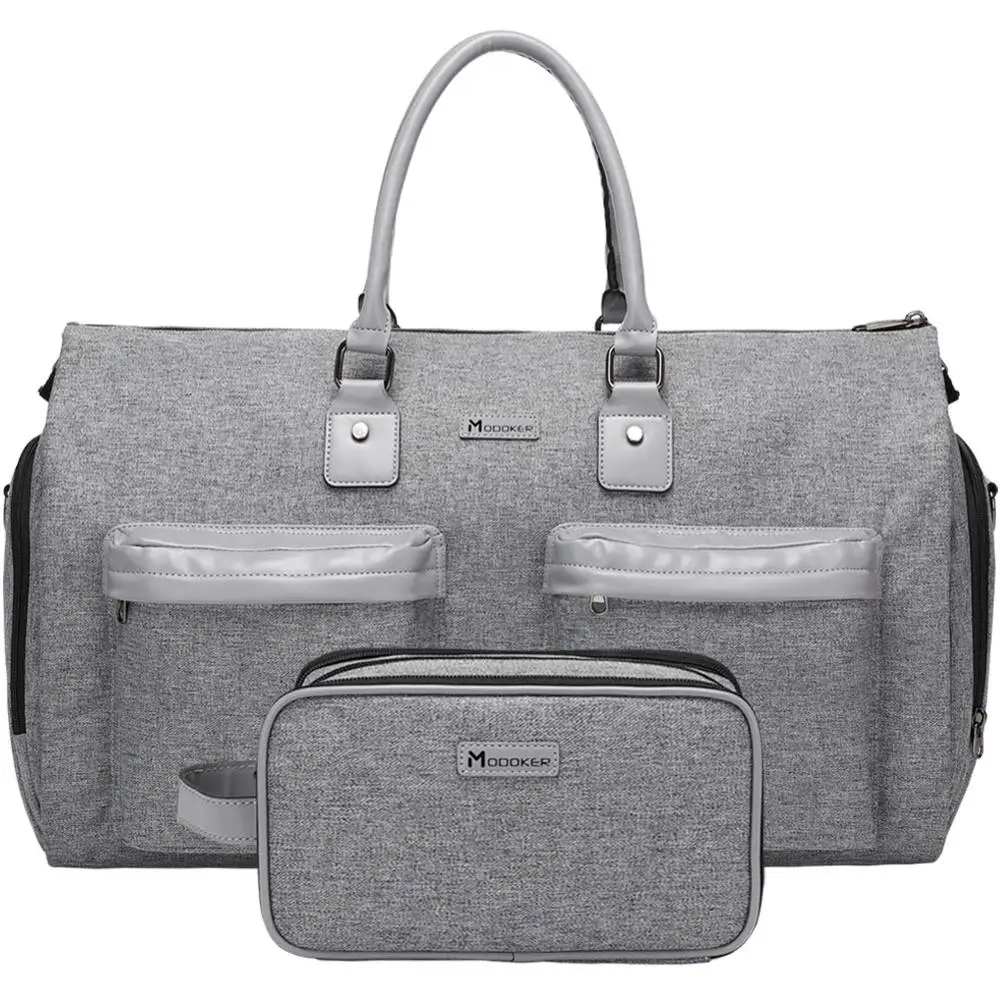 Grey Carry On Business Travel Duffel Bag Cosmetic Bag Overnight Weekender Bag  Duffel Hanging Clothes Bag in 2020