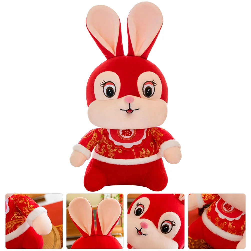 

Rabbit Stuffed Yearplush Newchinese Bunny Zodiac Mascot Animals Animal Thepillowhuggingkids Gift Gifts Fortune Decorations