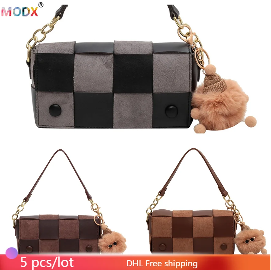 

5 PCS Wholesale Shoulder Bag Women Knitted Underarm Bolsos Lady Crossbody Purse 2022 New Trendy High Quality Femme Handbags 8580