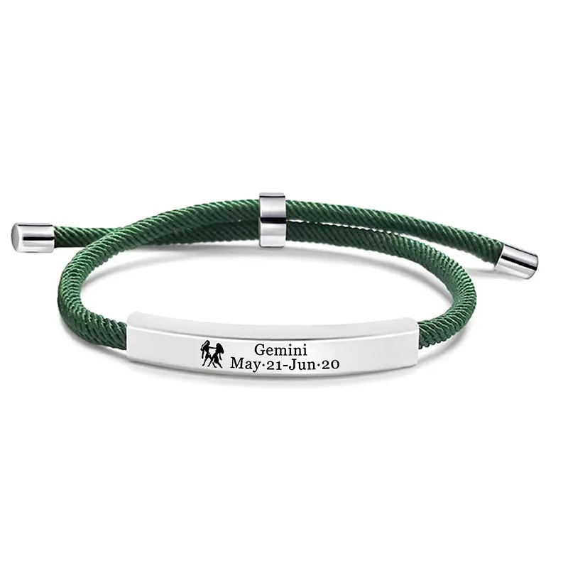 Duoying 12 знаков зодиака надпись гравировка имени браслет из нержавеющей стали