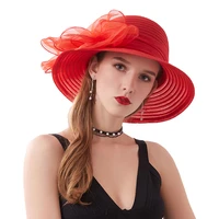large big brim organza kentucky derby tea fascinators elegant fashion beach sun mesh summer hats fascinators for women elegant