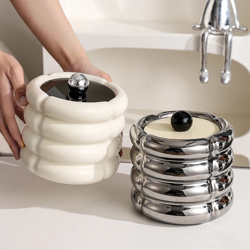 Мини-милая настольная мусорная корзина с крышкой для спальни прикроватный стол