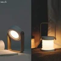 usb recharge foldable lights for camping tent led portable lantern lamp touch dimmable reading table lamp emergency flashlight