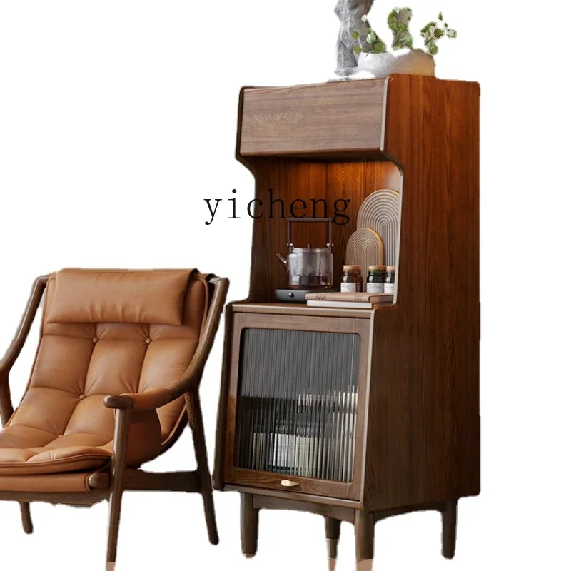 

YY Nordic Solid Wood Side Cabinet Living Room Bedroom Retro Style Simple Drawer Storage Clothes Closet