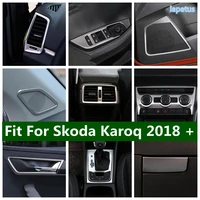 door handle bowl air conditioning ac outlet glove storage box sequins cover interior trim silver for skoda karoq 2018 2022