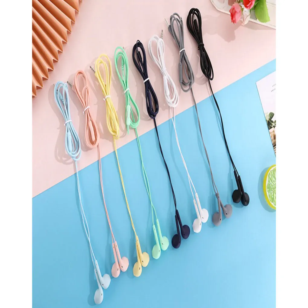 

Wired Earphone Portable Running Headphones Cute Noise Reduction Headset Microphone Free Earbuds Ear Hook Black
