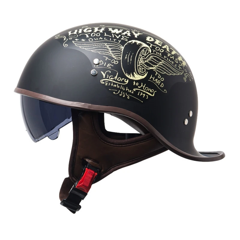 

Retro Scooter Baseball Helmet Anti-UV Fashion Vintage Half Face Biker Crash Hat