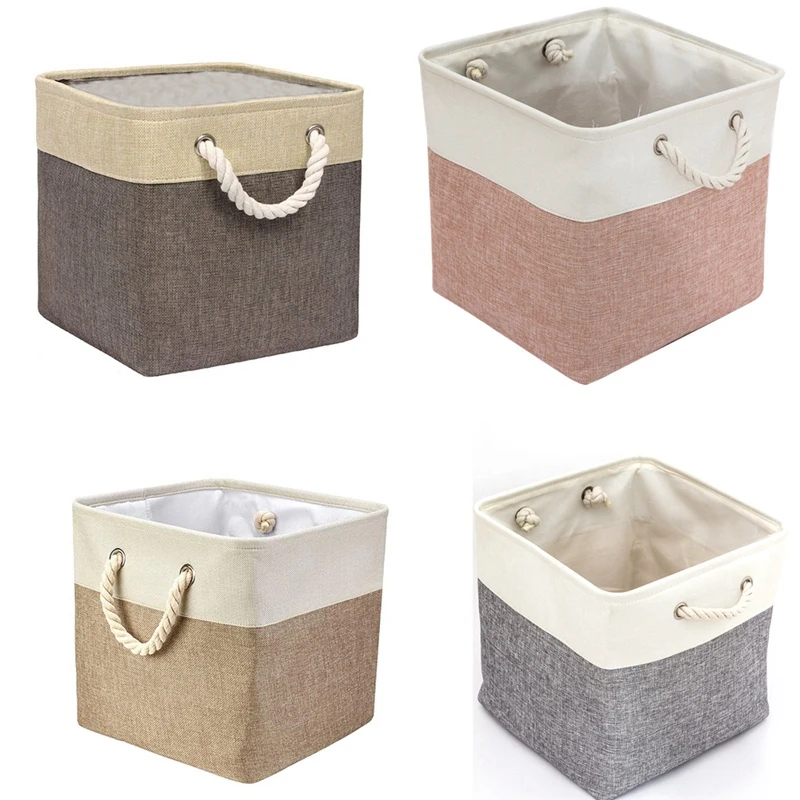 

2Pcs Folding Storage Basket Linenstorage Rack Children's Toy Storage Box Shelf Nursery Home Closet Wardrobe