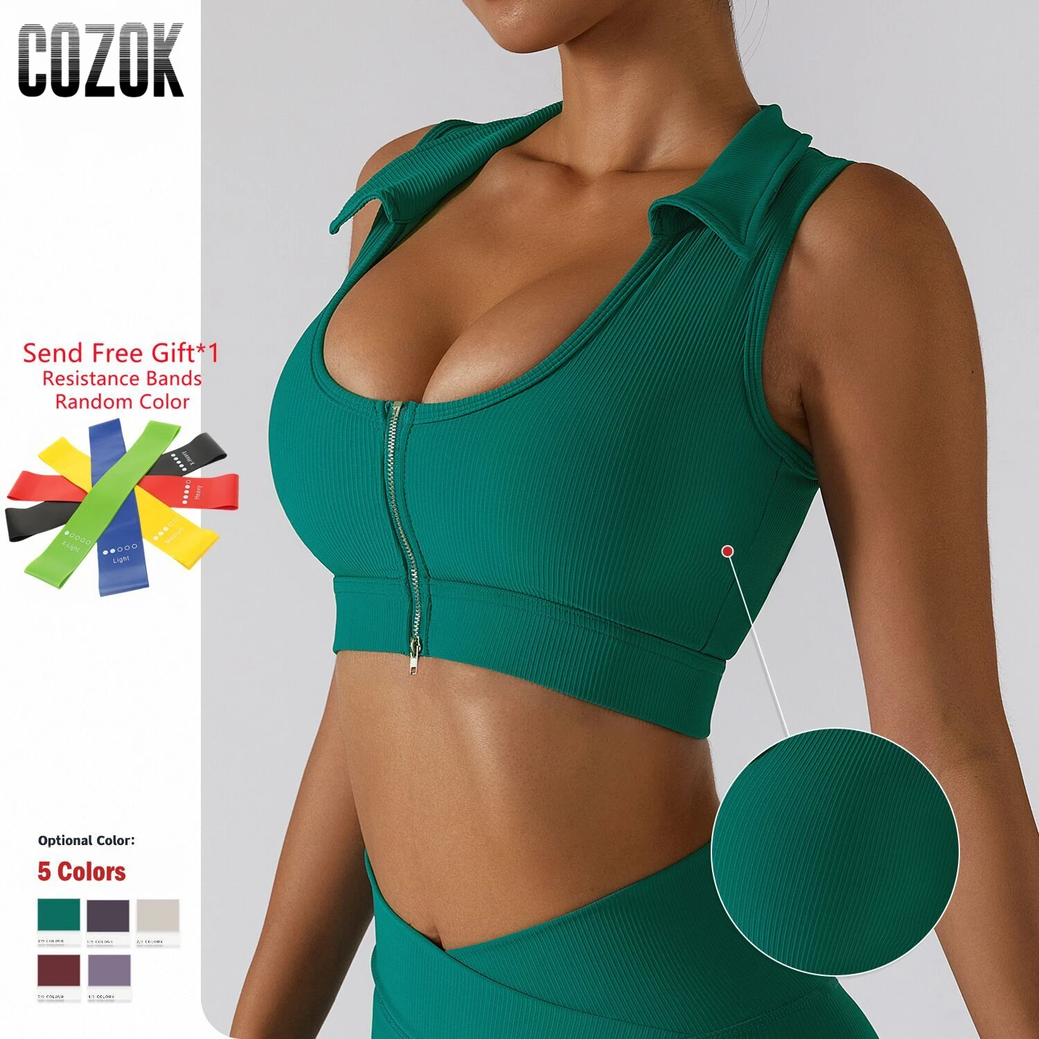 

High Intensity Sports Bra For Women Gym Crop Top Front Zipper Shockproof Yoga Bra Running Fitness Gym Vest Sports Underwear