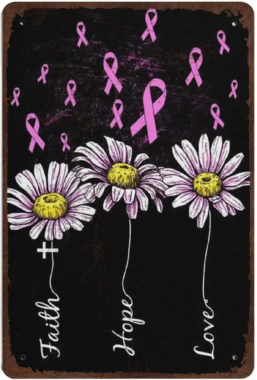 Винтажный металлический знак Pzecaru надпись вера надежды любовь рак груди