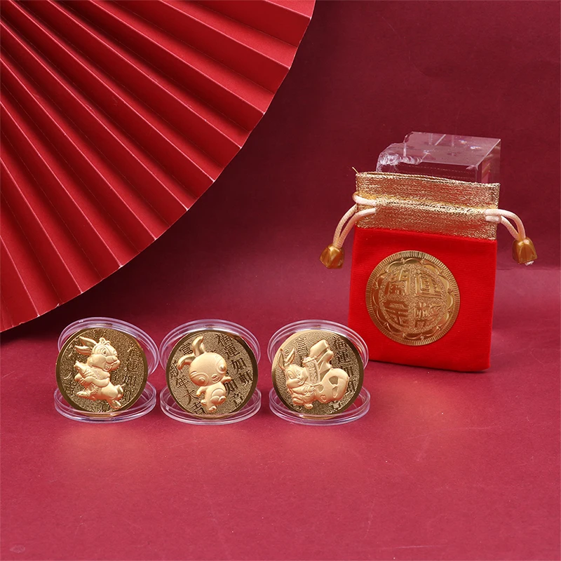 

Памятные монеты 2023 года кролика, коллекция художественных поделок, подарок, сувенирные монеты с китайским знаком зодиака, 1 шт.