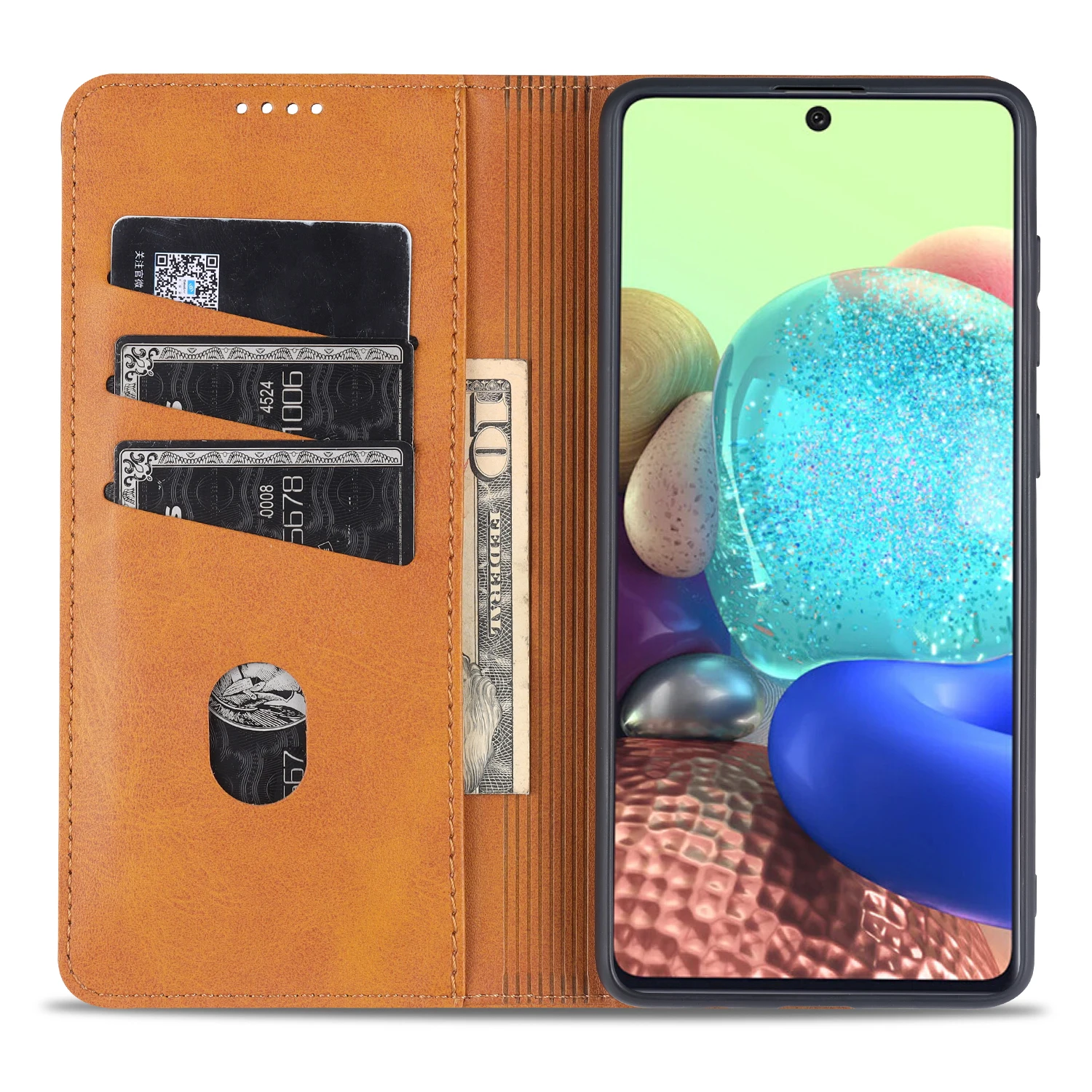 Роскошный Магнитный чехол для Samsung Galaxy A52 / A52s 5G простой телефона кошелек с