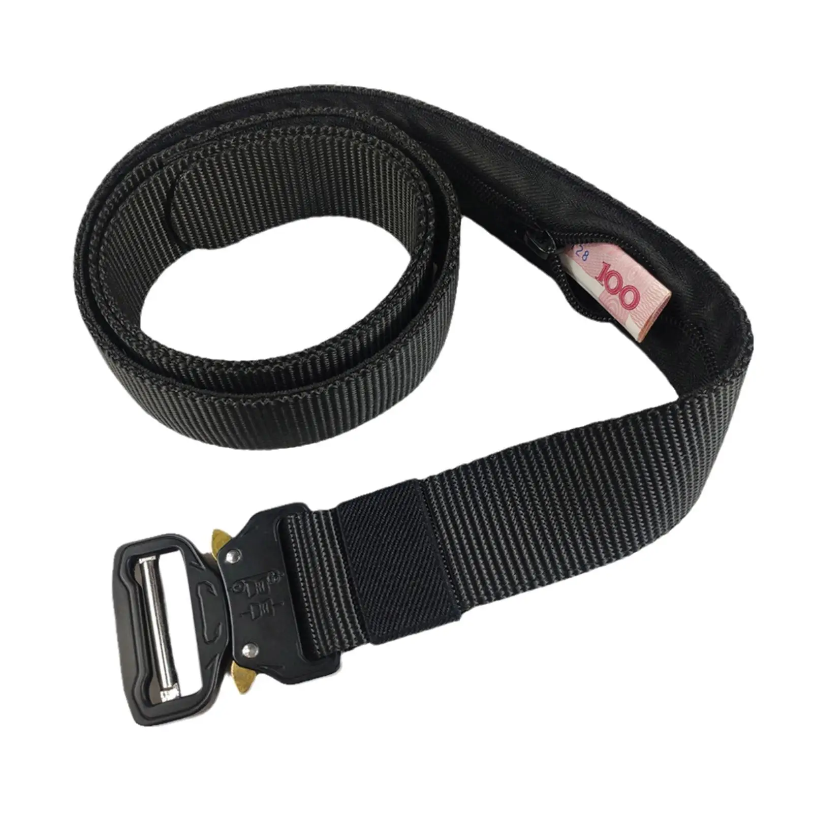 

130*4.8cm Travel Anti-Theft Belt Hide Cash Outdoor Security Hidden Zipper Purse Belt Men Women Multifunctional Nylon Money Belt
