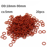 20pcs cs 5mm red silicone o ring outer diameter 18 90mm food grade gasket gasket waterproof insulation 35%e2%84%83200%e2%84%83