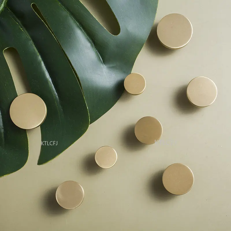 

Pure Copper Cabinet Knobs and Handles Gold Nordic Simple round Brass Drawer Furniture Door Hardware Dresser Drawer Knobs Pulls