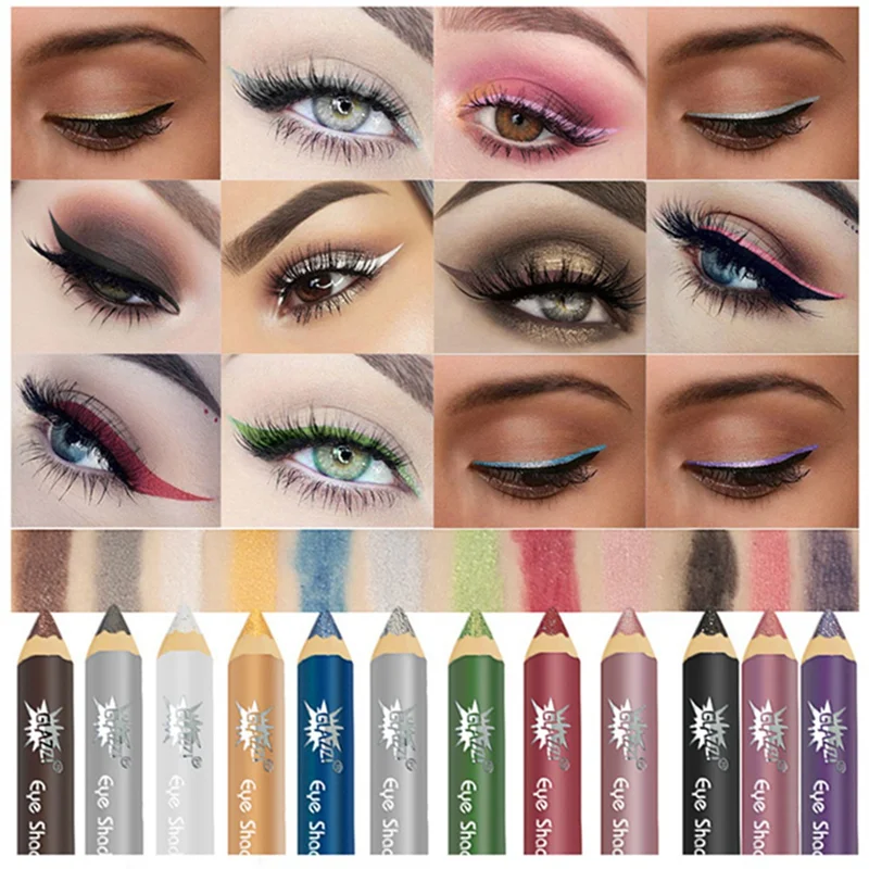 Водостойкие Перламутровые тени для век карандаш 12 цветов стойкие блестящие