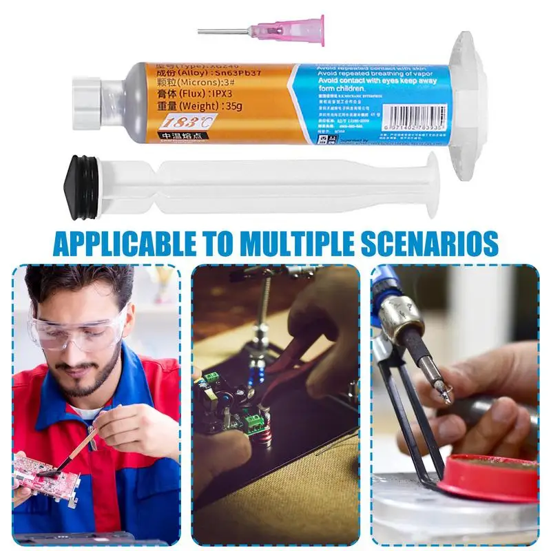 Паяльная паста Strong Sn63/Pb37 Серебряная оловянная со свинцом 183 точка плавления без