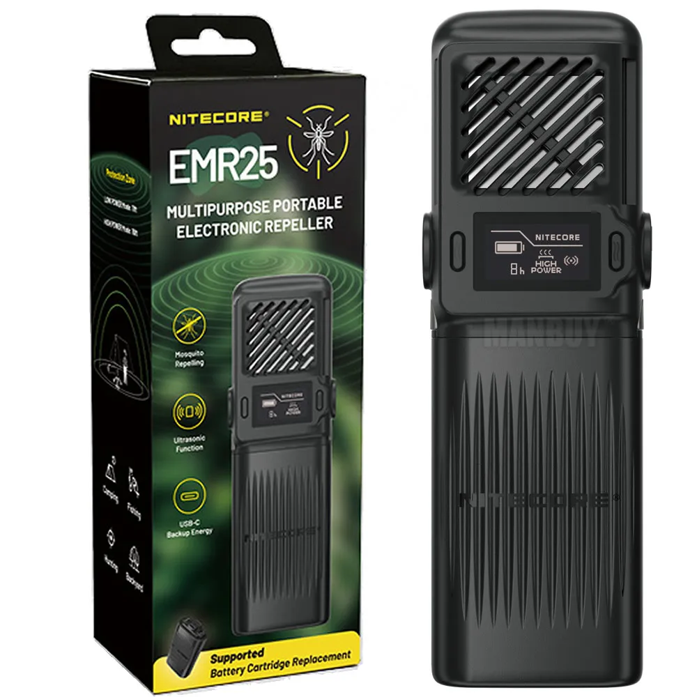 

Подлинный Nitecore EMR25 3в1 уличный многоцелевой портативный электронный отпугиватель ультразвуковая функция USB-C резервный энергетический аксессуар