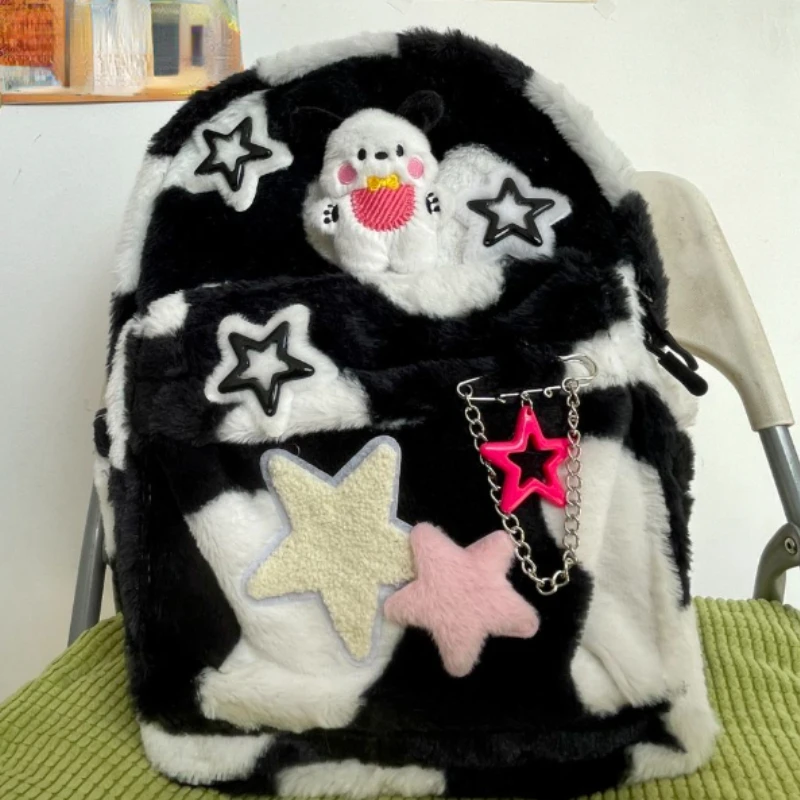 

Y2K Korean Fashion Casual Kawaii Book Bag Cute Star Backpack Student Bags Schoolbag Kids Travel Girls Ladies Backpacks For Women