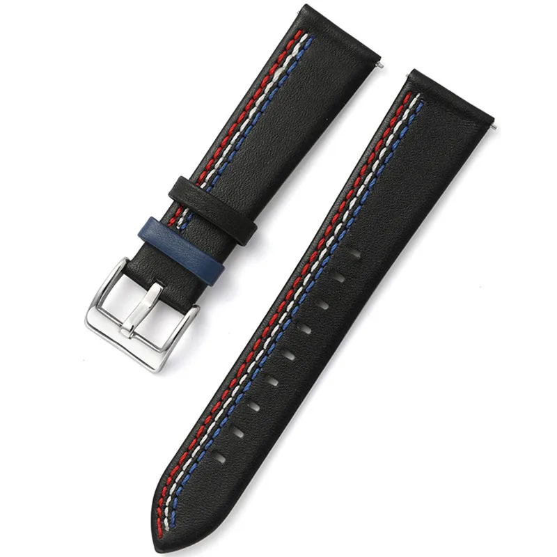 Wholesale 10PCS/Lot Genuine Cow Leather Watch Band Watch Strap 20mm 22mm Quick Release Pin  Black Pink Skyblue Red Colors New enlarge