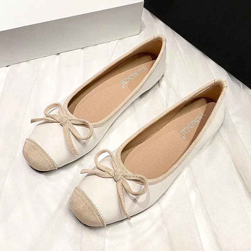 

Plus Size 43 Ballerina Flats Round Toe Shoes Woman Microfiber Comfortable Slip on Flat Shoes Ladies Maternity Shoes Zapatos N1-3