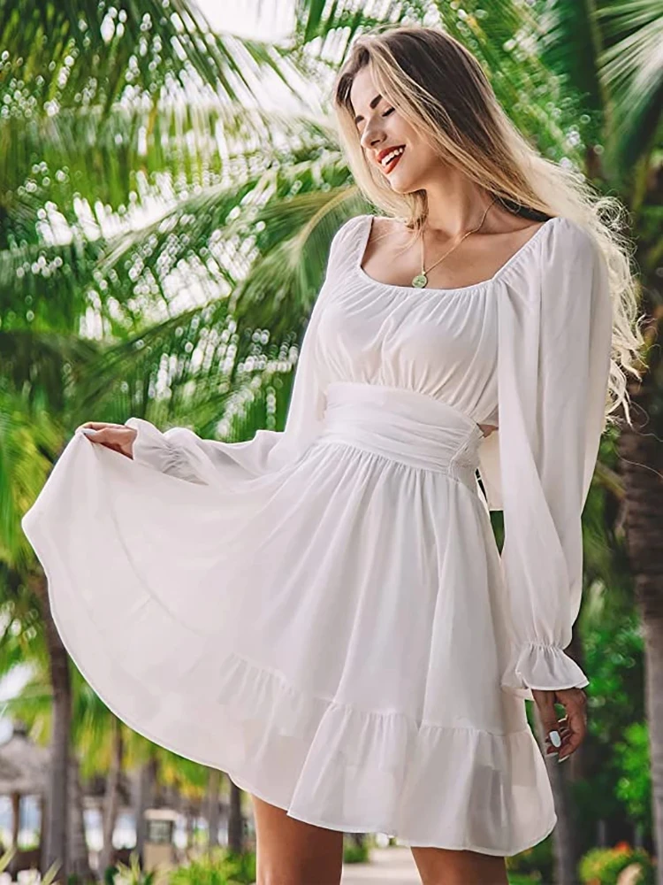 Женское сексуальное мини-платье с открытой спиной галстуком на спине длинным