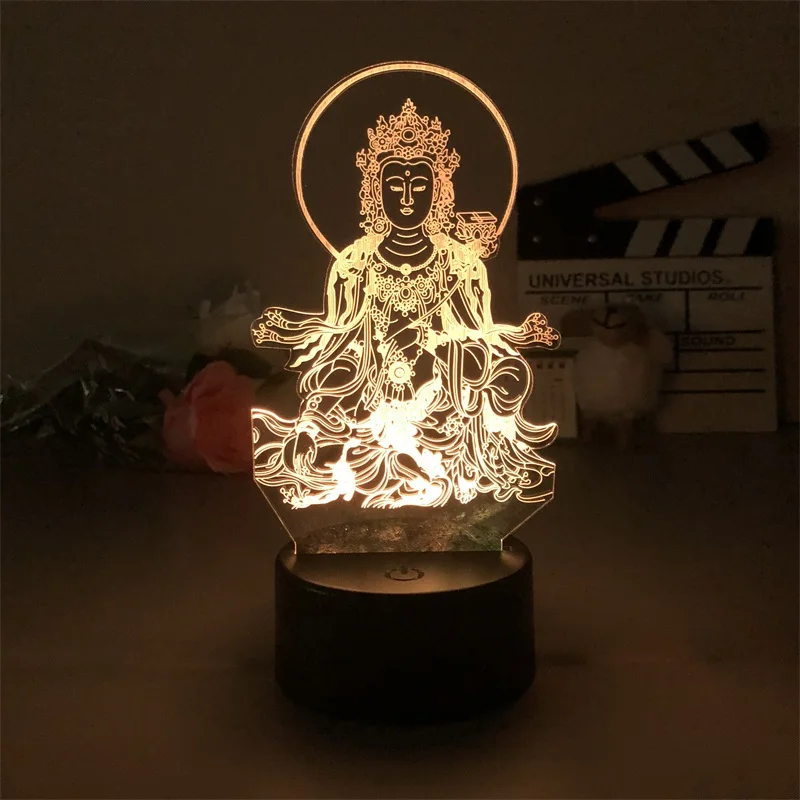

Buddhist Avalokitesvara Night Lamp Alarm Clock Base Light Teenagers Dropship Decoration Color Changing Delivery Indoor Desk