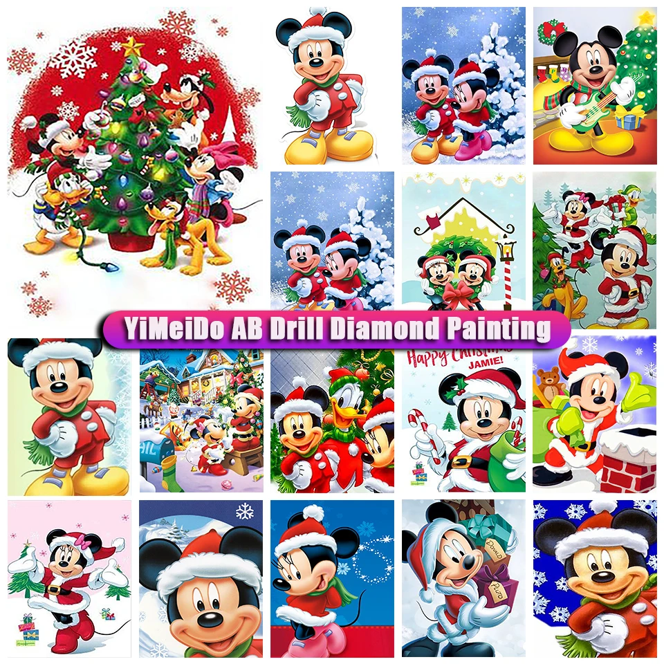 

Disney Zipper Bag 5D AB Diamond Painting Mickey Mouse Christmas Diamond Embroidery Mosaic Cartoon New Arrival Home Decoration