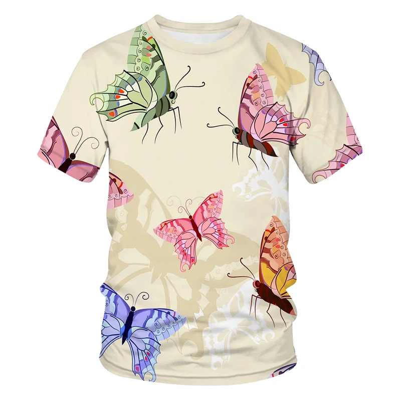 

Футболка мужская с 3D-принтом бабочки, модная Повседневная рубашка с коротким рукавом, большие размеры, лето 2023