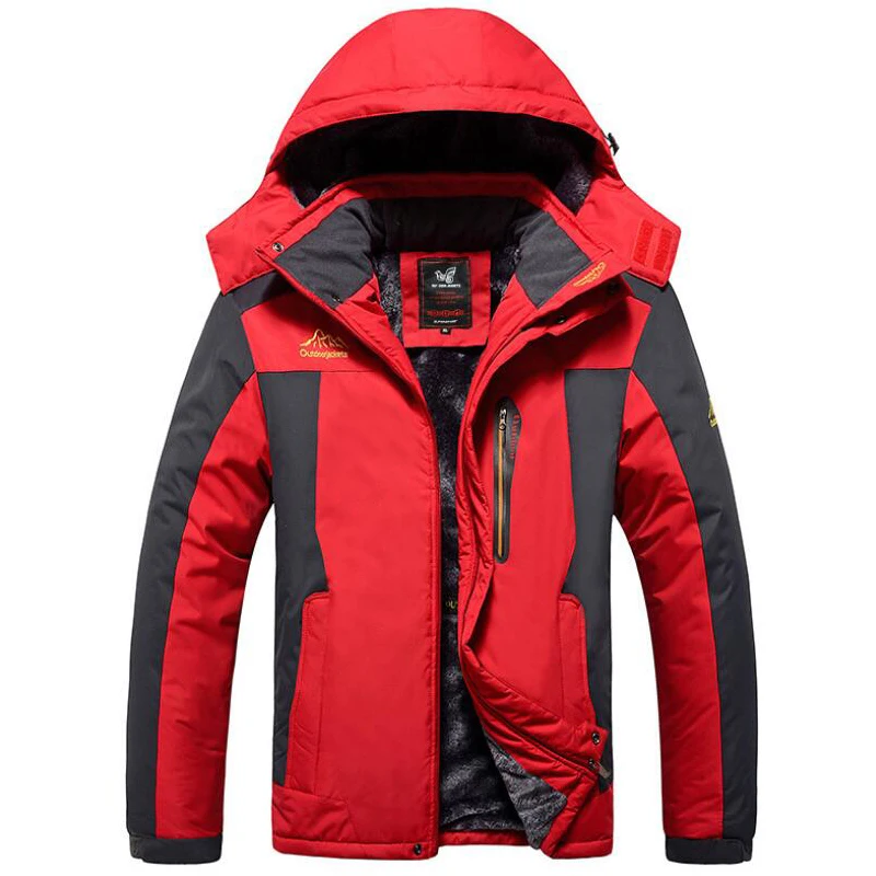 

Winter Outdoors Jackets Plus Size 5XL 6XL 7XL 8XL 9XL Thicken Fleece Warm Coats Men Outwear Waterproof Windproof Hooded Jacket