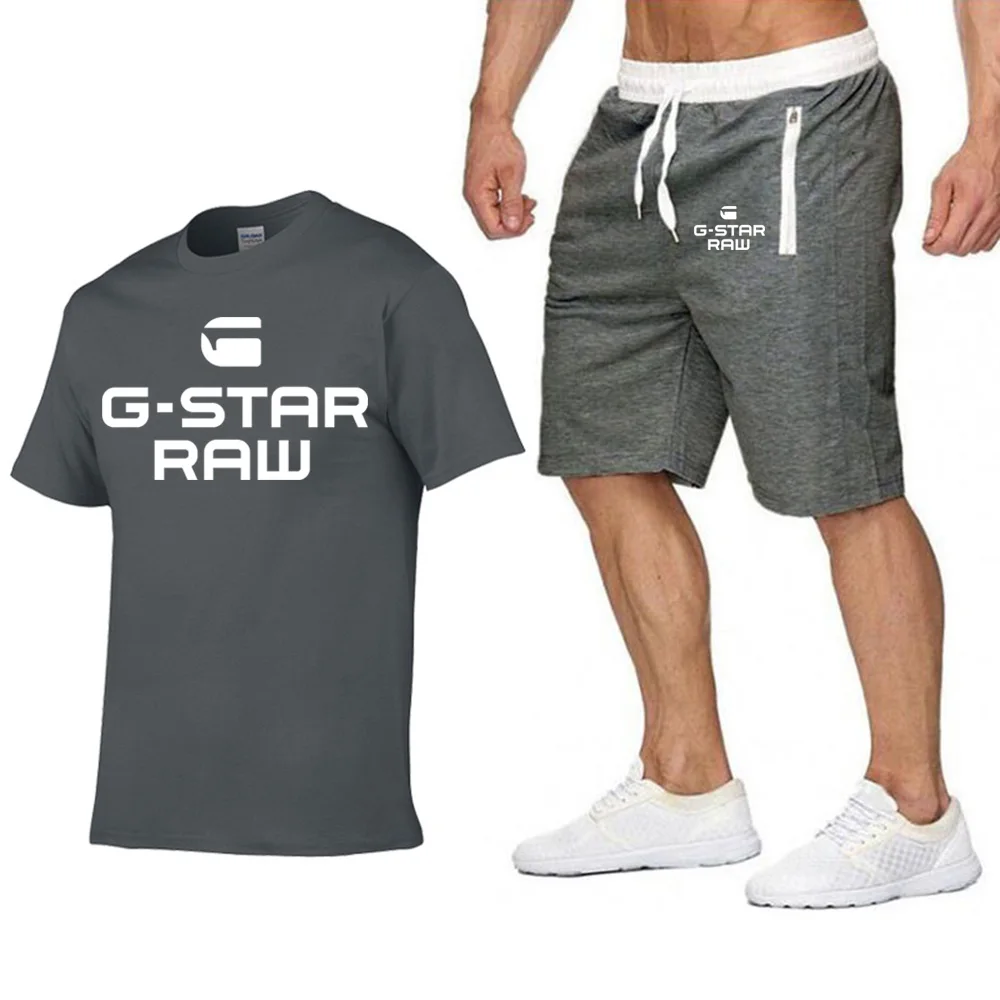 

Brand Letter Tracksuit Set Men T shirt+Shorts Sets New Summer Sportswear Pants T-shirt Suit Streetwear Harajuku Tee Tops Tshirt