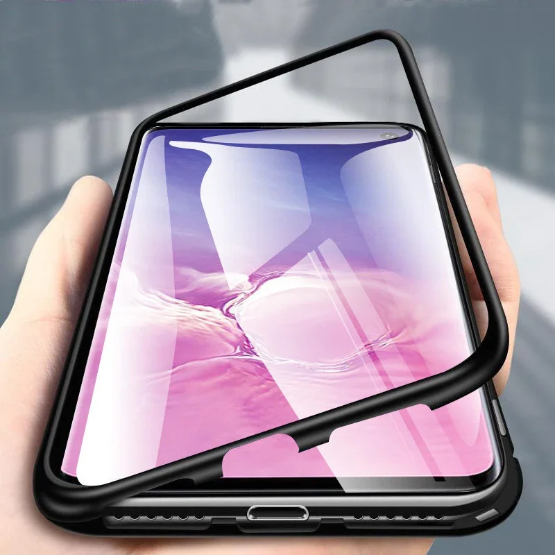 Металлический чехол с магнитной адсорбцией для Samsung Galaxy S8 S9 S10 Plus S10E S7 Edge M30 M20 M10 A30