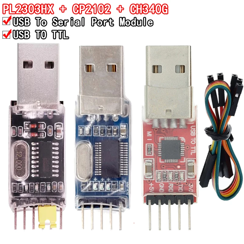 3 шт./лот = 1 шт. PL2303HX + 1 шт. CP2102 + 1 шт. CH340G USB в TTL для arduino PL2303 CP2102 5PIN USB в UART TTL модуль