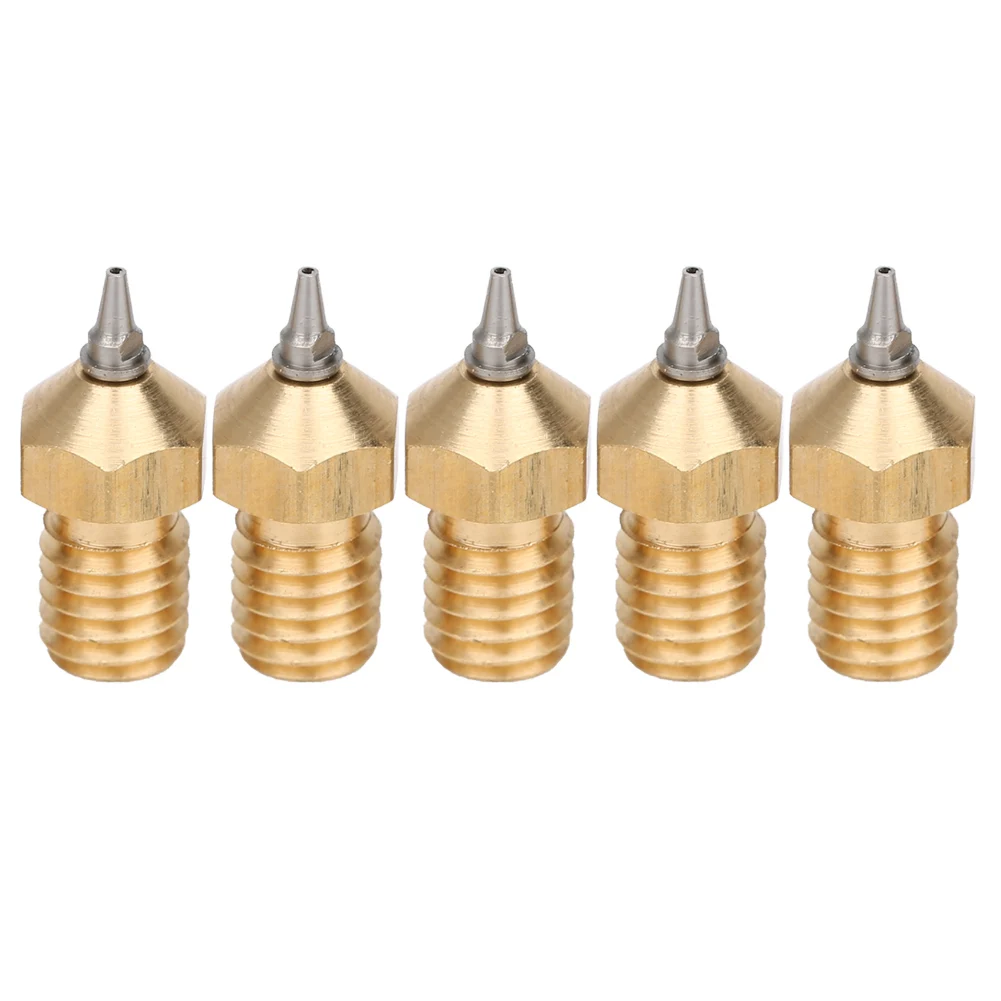 

5Pcs 3D Printer Nozzle Set Brass with Stainless Steel Tips Removable Accessories 3d 3d