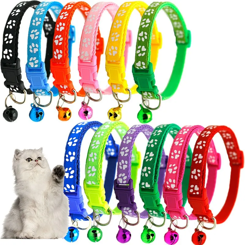 

Fashion Dog Collar with Bell Kitten Puppy Pet Collar Cute Rainbow Neck Strap for Cat Small Doggie Necklace Pet Supplies