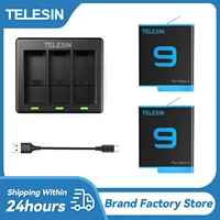 telesin battery charger for gopro hero 10 9 black 3 ways charging box with led light action camera fast charging accessories