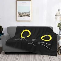 black cat blanket fleece summer cute pet simple style breathable super soft throw blanket for bedding office bedding throws 1