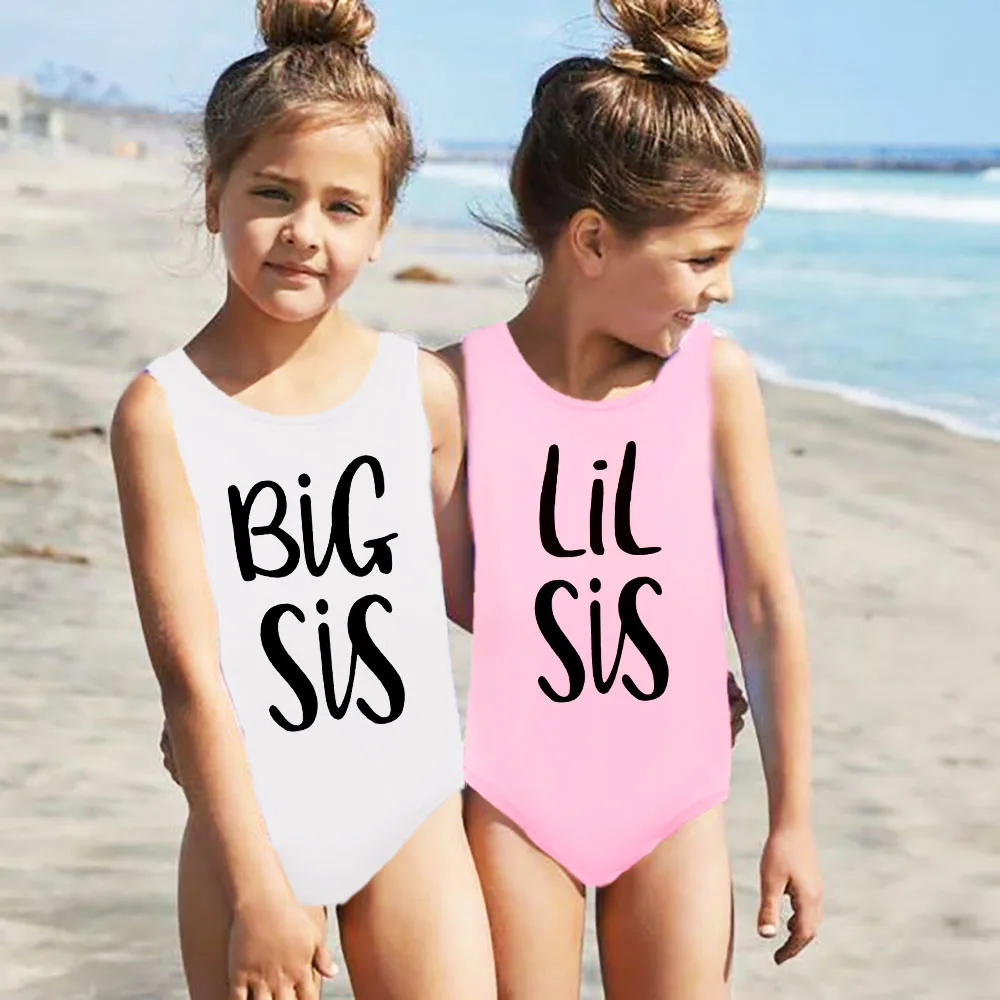 

Big /litttle Sister Baby Girl One Piece Bathing Suit for 2-7year Sibling Sister Matching Bikini Swimsuits Toddler Swimwear