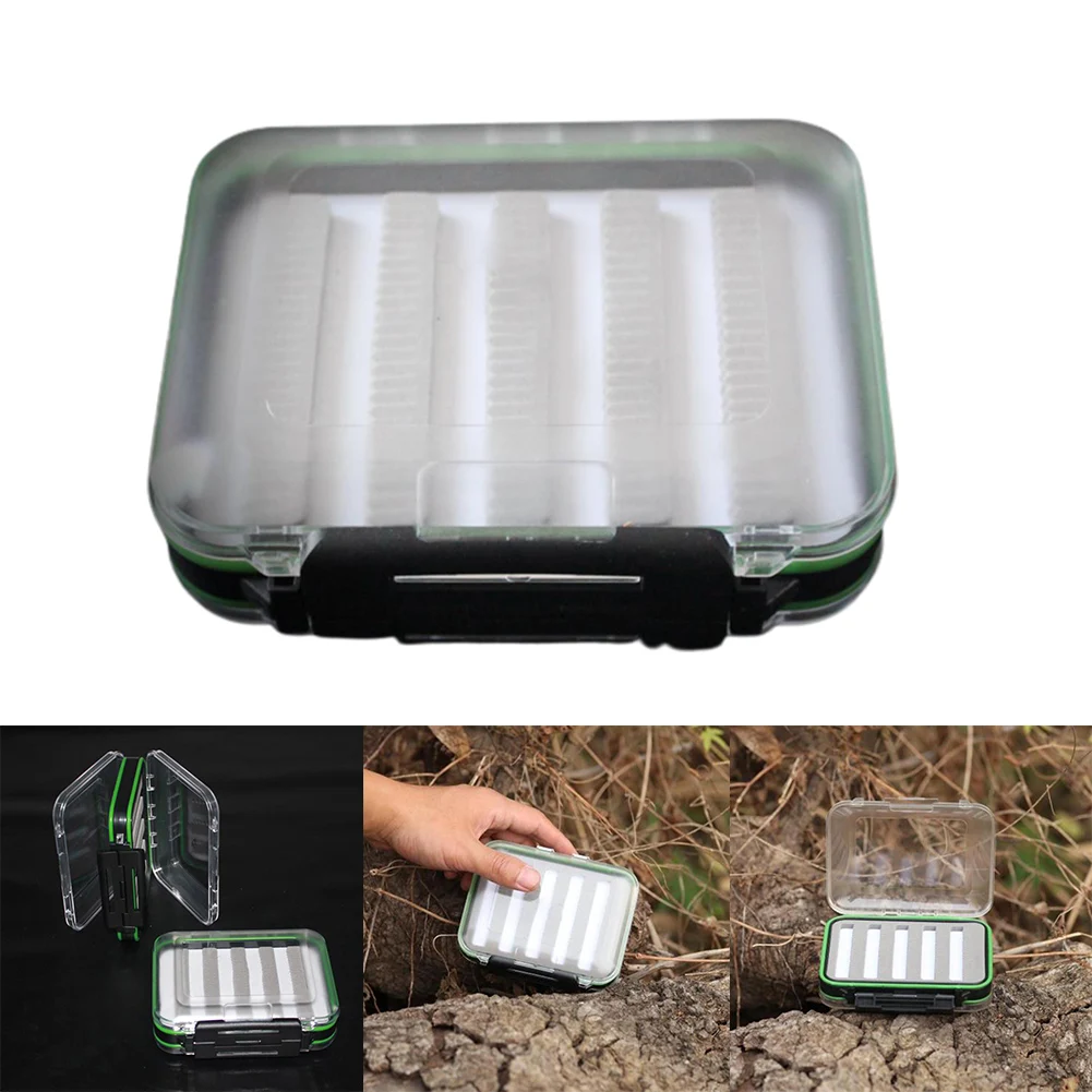 Waterproof Fishing Tackle Box Double Sides Fly Fishing Lure Bait  Storage Case Portable Fishing Tackle Box 12.5x10x4.2cm