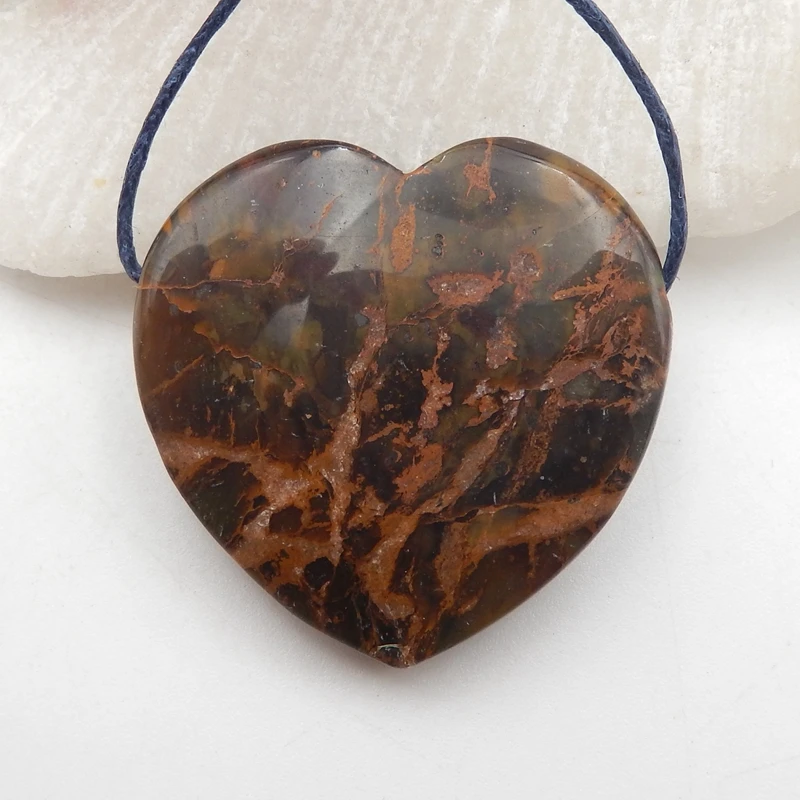 

Wholesale Semi-precious stone Jewelry accessories Natural Green Opal pendant 33x32x9mm10g