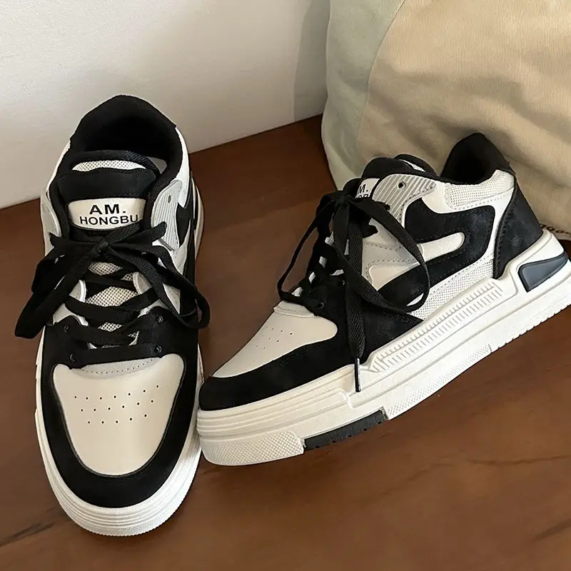 Harajuku Shoes Women Platform Sneakers Casual Flats Tennis Female Sports Vulcanize Black White Korean Footwear Spring