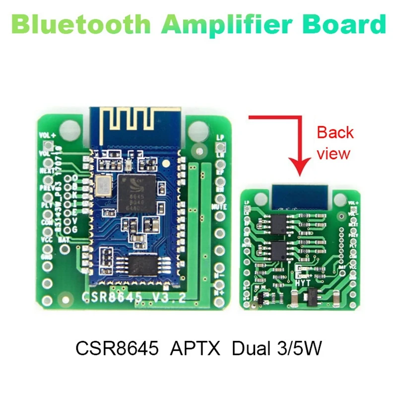 

Плата усилителя Bluetooth, модуль 5,0, аудиоприемник CSR8645 APTX, двойной усилитель звука для динамика 5 Вт