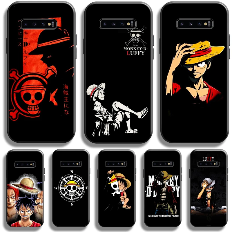

One Piece Luffy Case For Samsung Galaxy S10 Plus Lite S10E Phone Case For Samsung S10 5G Black Soft Back Silicone Cover