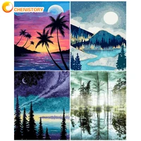 chenistory drawing by number kits hand painted paint art painting by numbers scenery paintings on canvas diy craft home decor