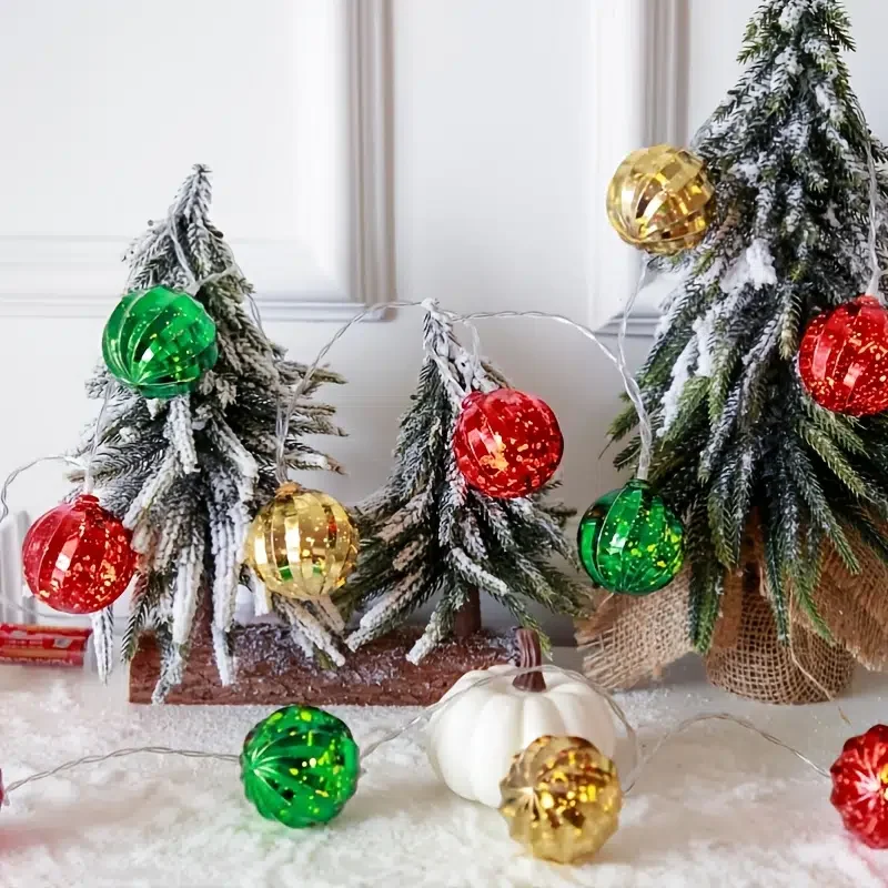 

HMTX 1pc, Christmas LED Rotating Balloon String Light Ornaments, Christmas Tree Hanging Supplies, Home Holiday Decor Accessory