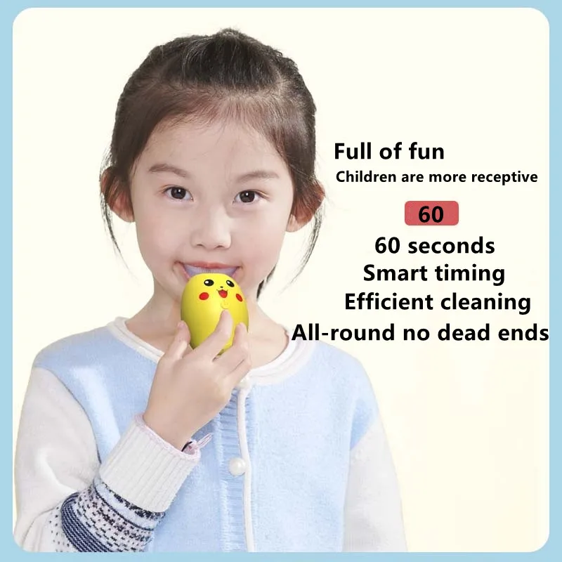 Smart 360 Degress U Sonic Electric Toothbrush Kids Silicone Automatic Kids Toothbrush U Shape Blue Light Children Teeth Brush images - 6